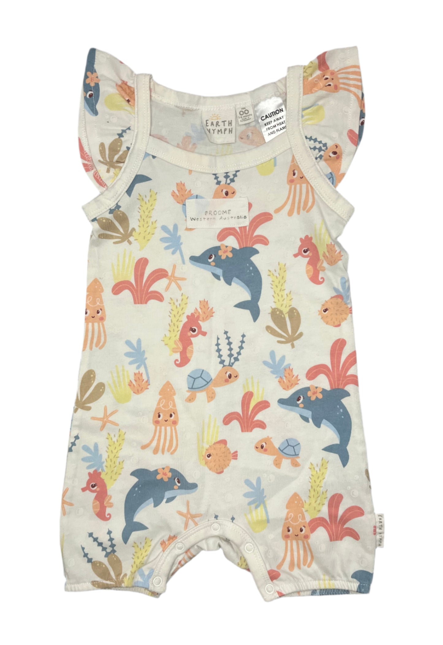 3-6M Broome western australia sea print romper - Earth Nymph