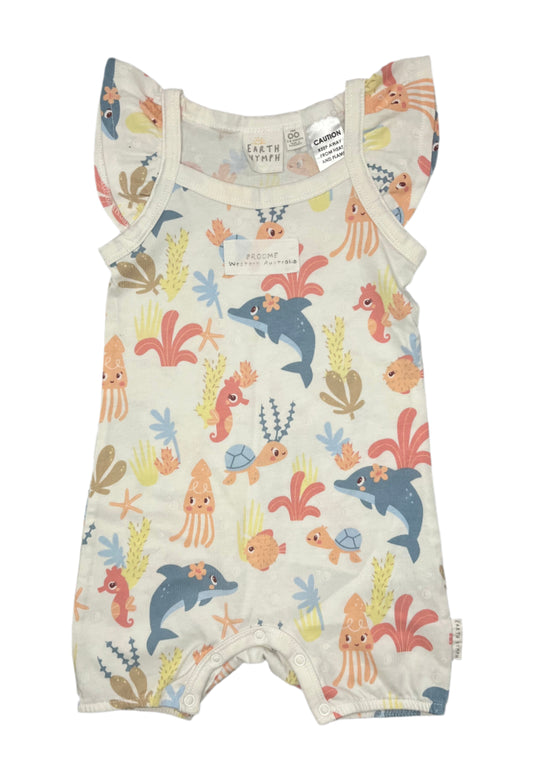 3-6M Broome western australia sea print romper - Earth Nymph