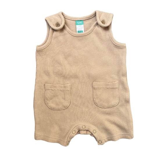 0-3M Beige front pocket romper - Ackermans baby
