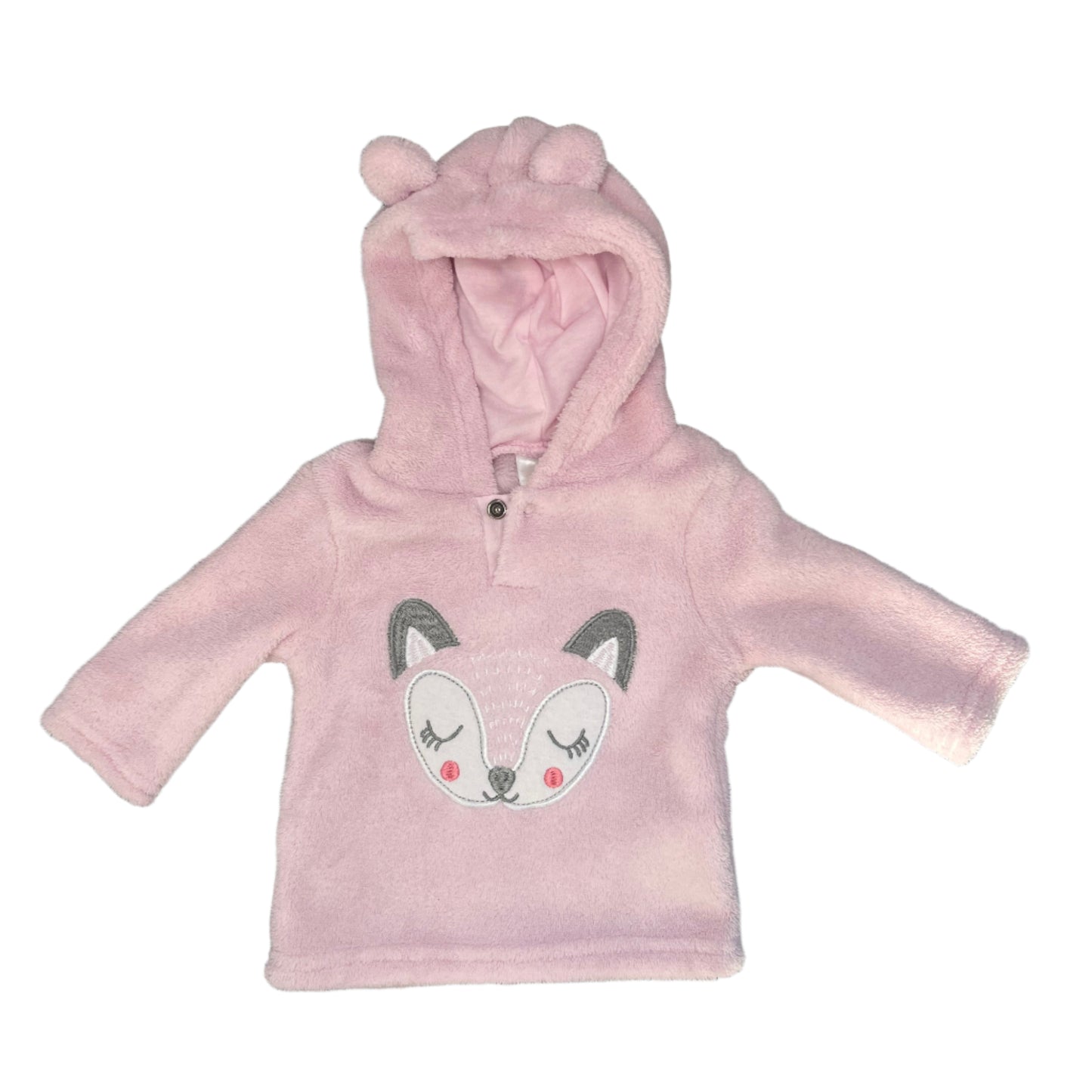 0-3M Foxie fleece hoodie - Jet baby