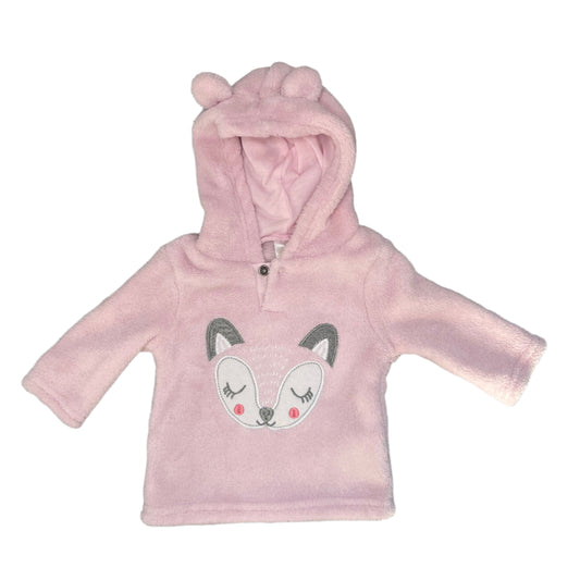 0-3M Foxie fleece hoodie - Jet baby