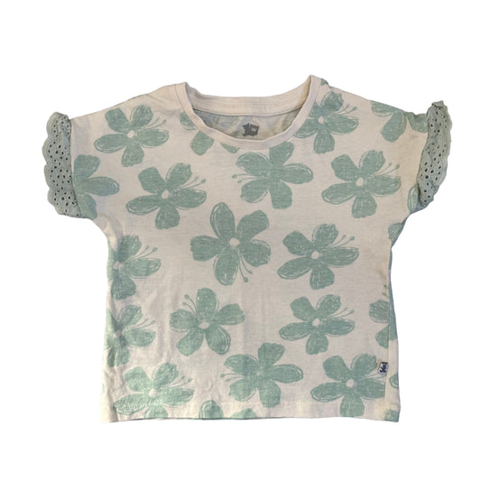 6-12M Green floral tee - Woolworths