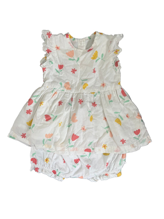 3-6M Floral dress with matching bloomer - Woolworths