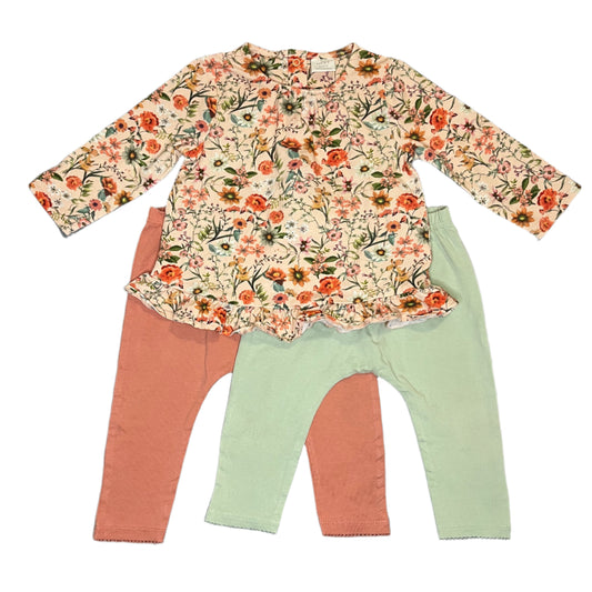 6-9M Blouse and 2 pairs of leggings - Next Baby