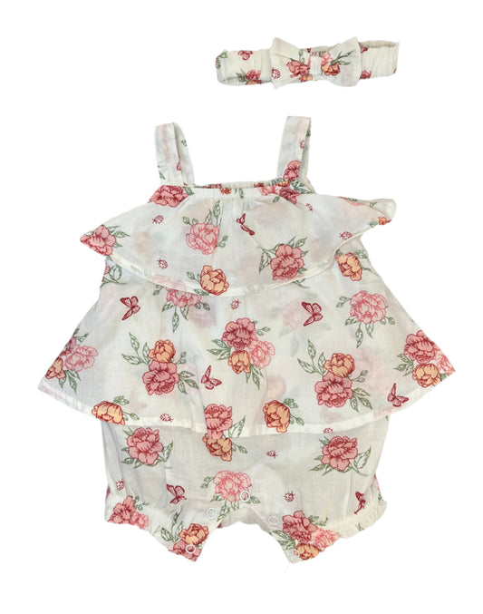 0-3M Romper with matching headband - Ackermans Baby