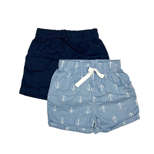3-6M Navy & Sailor print short set - MrP
