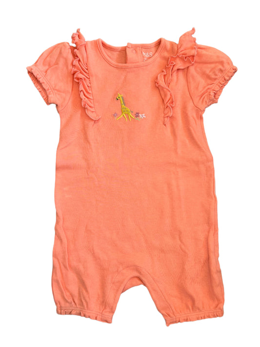12-18M Embroidery giraffe romper - Marks & Spencer