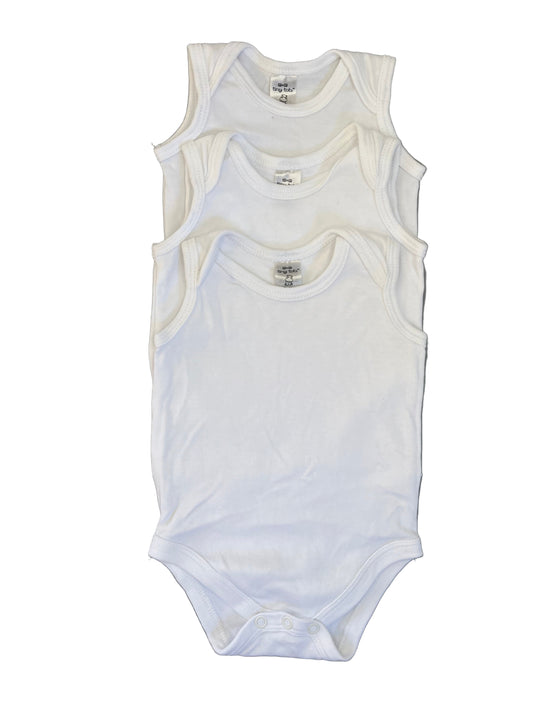 0-3M White short sleeve vests - Tiny tots