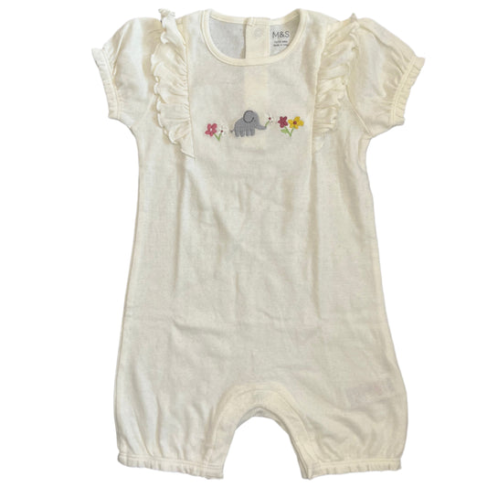 12-18M Elephant embroidery romper - Marks & Spencer