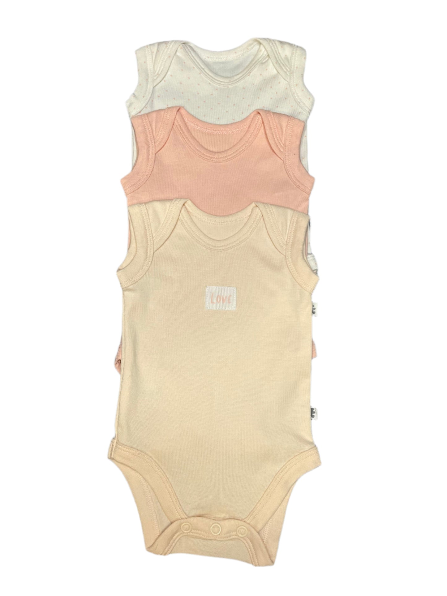 Newborn 3-pack short sleeve vests - Woolworths
