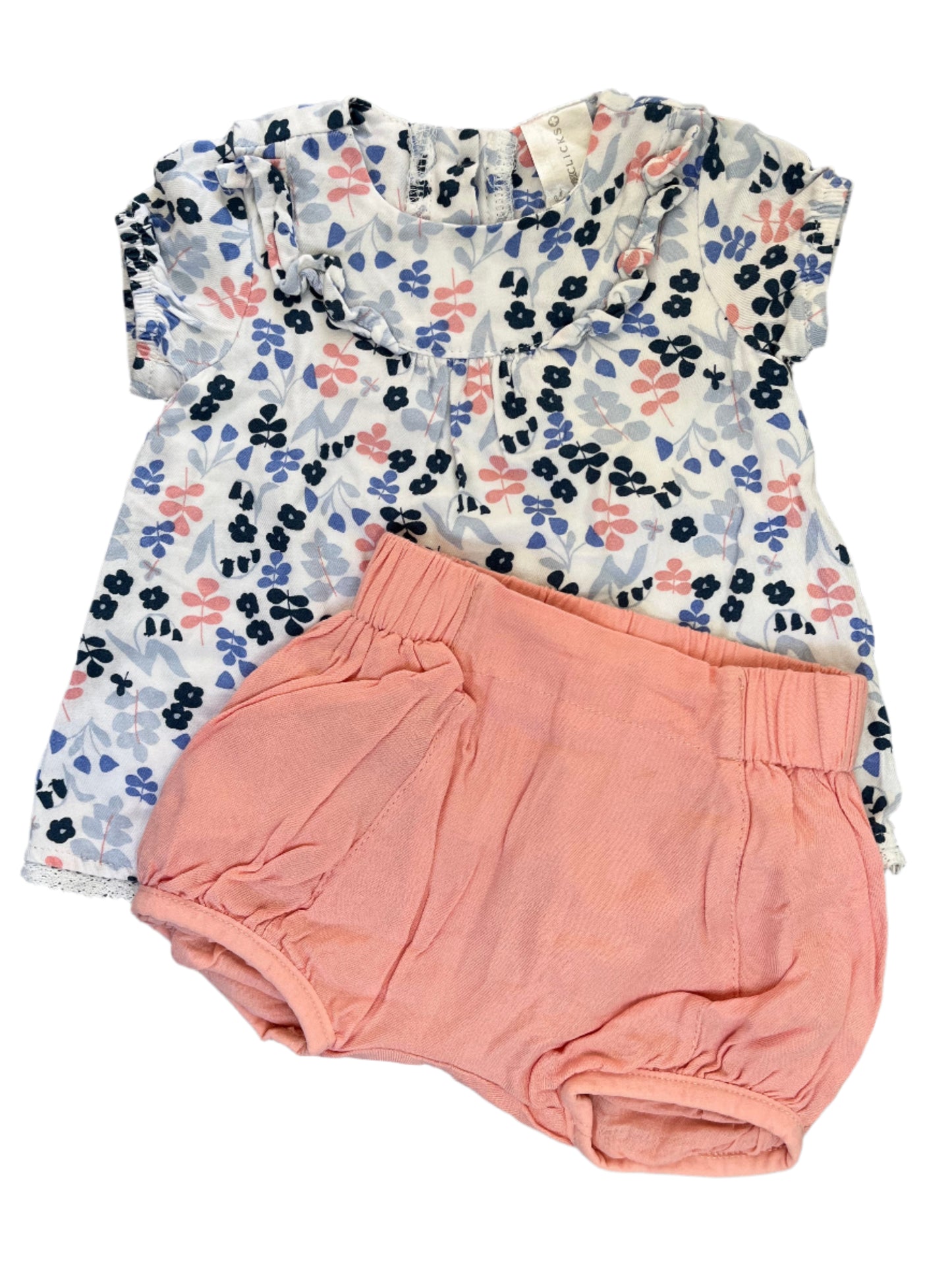 0-3M Floral Tee and bloomer set - Clicks