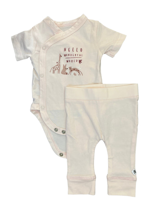 1-3M Hello wonderful world vest and matching leggings - Woolworths