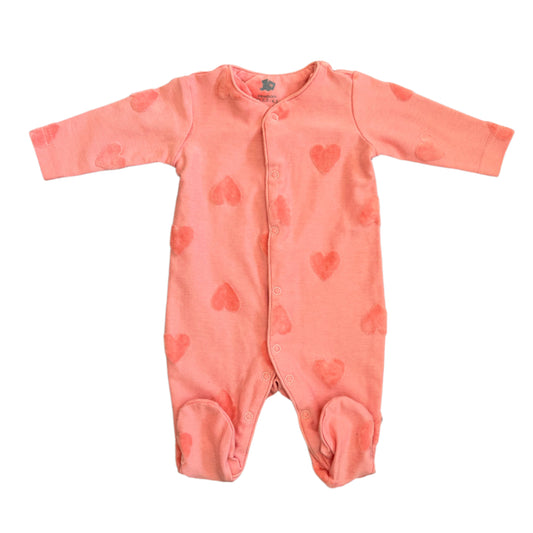 Newborn Heart textured sleepsuit - Wooliesbabes